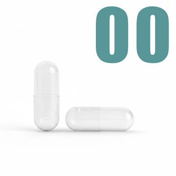 00 méretű átlátszó növényi cellulóz kapszula (HPMC)