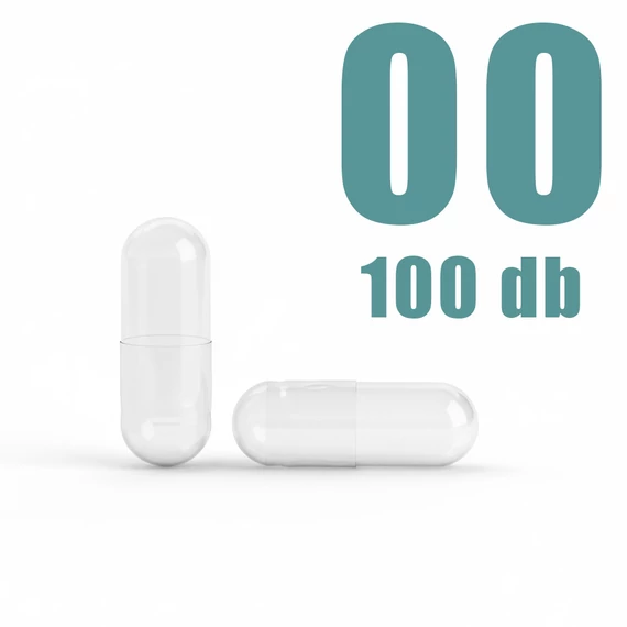 00 méretű átlátszó növényi cellulóz kapszula (HPMC) 100 db